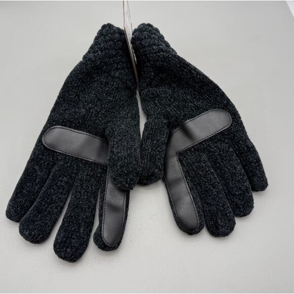 Isotoner Gloves Signature Women's One Size Chenille Cable-Knit Black NEW NWT - Picture 8 of 8